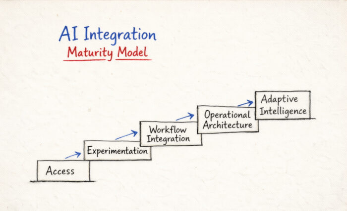 The 5 stages of the AI Integration Maturity Model